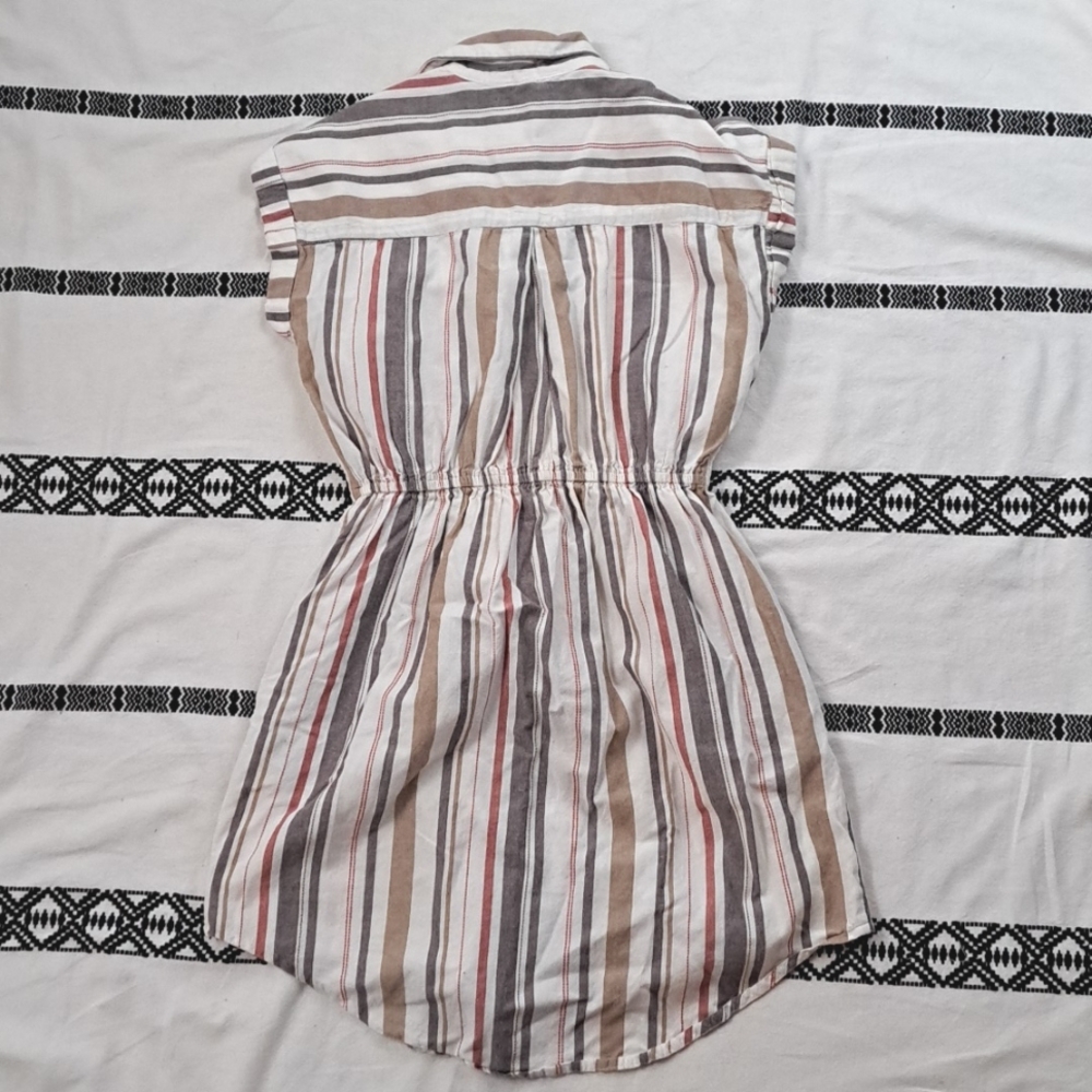 Japna cotton striped Short sleeve shirt dress button front szS - Picture 10 of 11